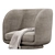 Chenille Lounge Chair with Plush Throw 3D model small image 4