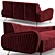 Harrison Upholstered Modern Sofa 3D model small image 3