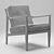 Walnut Framed Mid-Century Lounge Chair 3D model small image 12