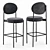 Modern Metal Bar Stool: Stool 4 High 3D model small image 1