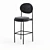 Modern Metal Bar Stool: Stool 4 High 3D model small image 2