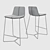 Sleek Saddle Leather Bar Stool 3D model small image 3