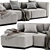 Contemporary Mex Cube Chaise: Stylish Sofa Ready for Relaxation 3D model small image 2