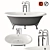 Roca Newcast Classic Bathtub & Carmen Mixer 3D model small image 1