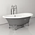 Roca Newcast Classic Bathtub & Carmen Mixer 3D model small image 2