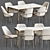 Sleek Dining Set: Wood & Metal 3D model small image 1