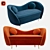 Elegant Kooper Velvet Sofa 3D model small image 1