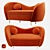 Elegant Kooper Velvet Sofa 3D model small image 2