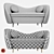 Elegant Kooper Velvet Sofa 3D model small image 5