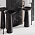 Elegant Black Marble Wash Basin 3D model small image 3