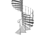Sleek Metal Spiral Staircase 3D model small image 3