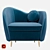 Title: Kooper Velvet Armchair 3D model small image 2