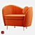 Title: Kooper Velvet Armchair 3D model small image 5