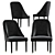 Elegant Velvet Dining Chair 3D model small image 2