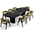 Modern Baxter Dinning Set 3D model small image 3