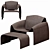 Modern Poliform Le Club Lounge Chair 3D model small image 3