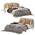 Modern Minimalist Bed and Side Table - IKEA Vadheim Burvik 3D model small image 1