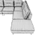 O'PRIME Paul Modular Sofa 3D model small image 4