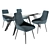 Modern Zoe Chair and Parma Table Set 3D model small image 1