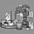 Chrome Decor Set - 36 Pieces 3D model small image 5