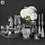 Chrome Decor Set - 36 Pieces 3D model small image 6