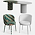 Sophisticated Dining Set: GLOBEWEST Benjamin Ripple Table & Eichholtz Filmore Chair 3D model small image 3