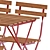 Outdoor Folding Table and Chairs Set 3D model small image 2
