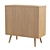 Mid-Century Oak Compact Cupboard 3D model small image 4