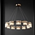NICOLETTE Metal Glass Chandelier 3D model small image 2