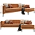 Mod Leather L-Shape Sofa 3D model small image 6