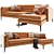 Mod Leather L-Shape Sofa 3D model small image 8