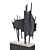 Elegant Metal Sail Sculpture 3D model small image 4
