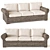 Huntington Wicker Roll Arm Sofa 3D model small image 4