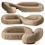 Natuzzi Infinito Modern X-Form Sofa 3D model small image 1