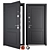 Scandi 2 Holz Entrance Metal Door 3D model small image 1