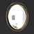 Golden Sunburst Wall Mirror 3D model small image 2