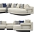 Modern Noonu Sofa: Elegant & Comfortable 3D model small image 3