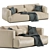 Sleek Muuto Connect Leather Sofa 3D model small image 1