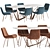 Modern Dining Set 136: Metal, Wood, and Velvet 3D model small image 1