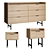 La Redoute Volga Headboard Table & Chest of Drawers 3D model small image 1