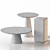 Elegant White Marble Table Set 3D model small image 5