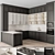 Neo Classic Black & White Kitchen Set 3D model small image 1