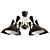 Elegant Duke 6-Light Black Chandelier 3D model small image 1