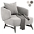 Modern Aries Armchair: Sleek Design, Multiple Colors 3D model small image 2