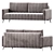 Geometric Stitch Velvet Sofa 3D model small image 2