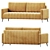 Geometric Stitch Velvet Sofa 3D model small image 5