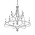 Elegant Shields 12-Light Chandelier 3D model small image 2