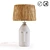 Handcrafted Ceramic and Raffia Lamp 3D model small image 1