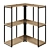 Elegant Oak and Metal Corner Shelf 3D model small image 1