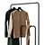 Sleek Black Clothes Hanger Rack 3D model small image 2